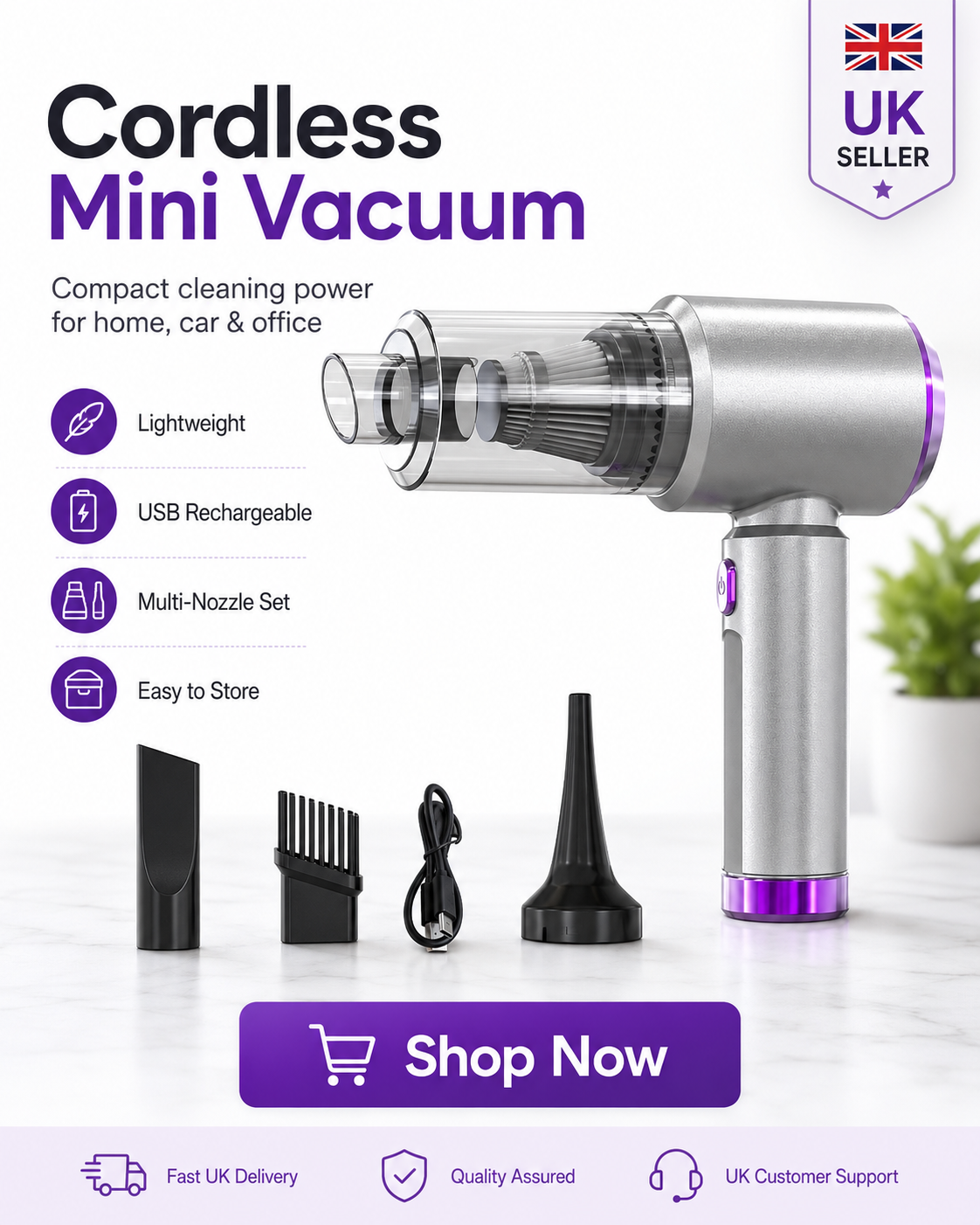 Cordless Mini Handheld Vacuum Cleaner